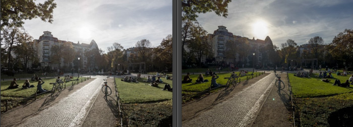 Links das bearbeitete Pixel-RAW, rechts das bearbeitete iPhone-RAW (Bild: Tobias Költzsch/Golem.de)